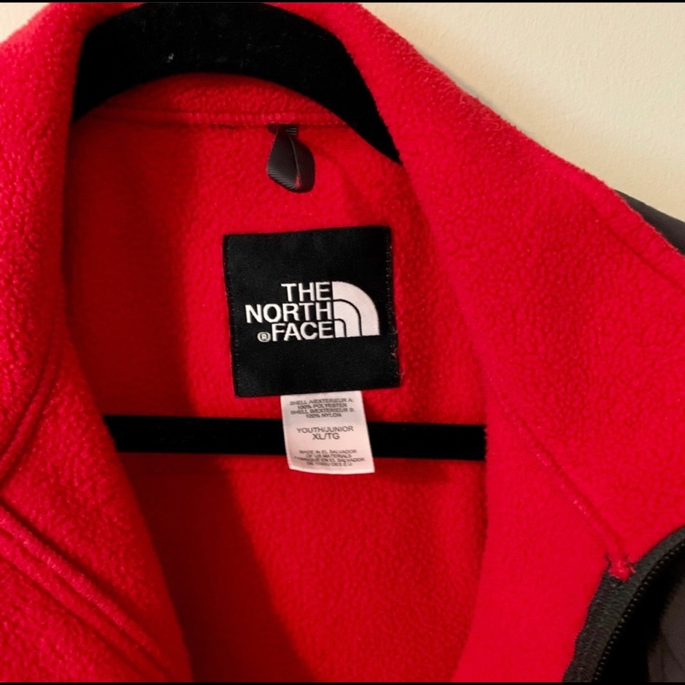 EUC NORTHFACE Denali red and grey fleece jacket - Picture 3 of 3